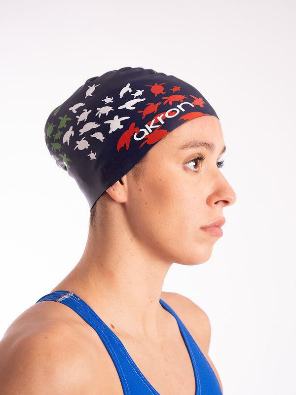 CUFFIA PISCINA AKRON ITALIA SILICONE SWIM CAP BE WATER CUFFIE NUOTO