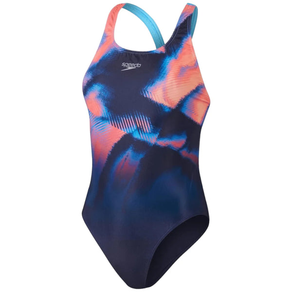 COSTUME DONNA PISCINA SPEEDO NUOTO INTERO BLU FANTASIA