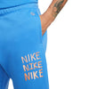 PANTALONE NIKE UOMO TUTA TRAINING JOGGER CLUB FELPATO AZZURRO