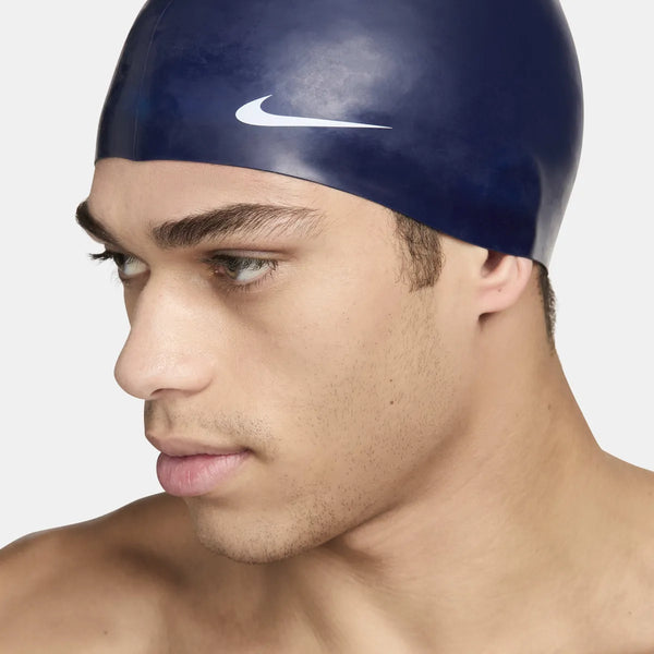 CUFFIA PISCINA NUOTO NIKE SWIM CAP SILICONE BIG SWOOSH BLU