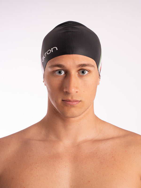CUFFIA PISCINA AKRON ITALIA SILICONE SWIM CAP BE WATER CUFFIE NUOTO