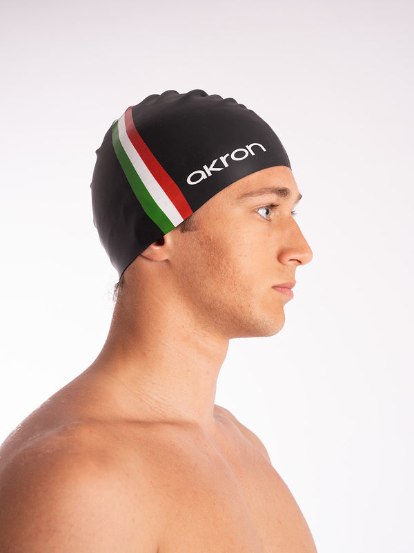CUFFIA PISCINA AKRON ITALIA SILICONE SWIM CAP BE WATER CUFFIE NUOTO