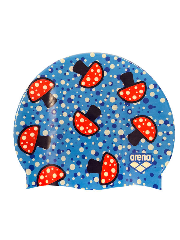 CUFFIA ARENA PISCINA SILICONE SWIM CAP CUFFIE NUOTO FUNGHI MUSHROOMS