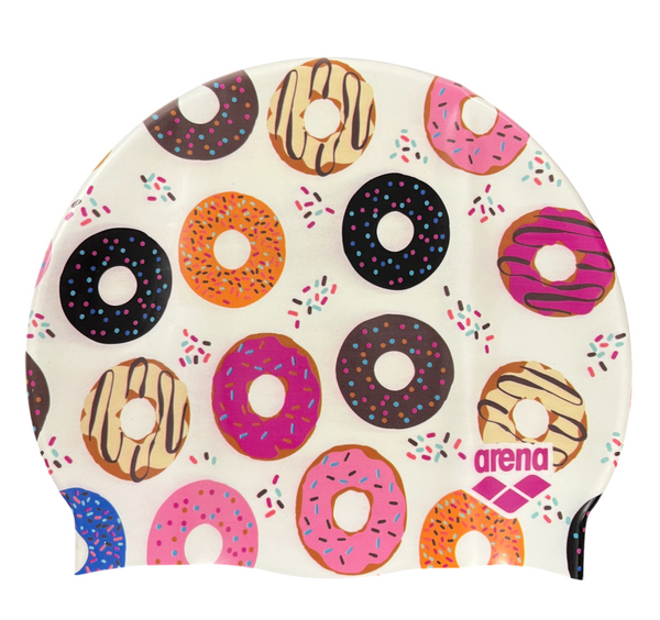 CUFFIA ARENA PISCINA SILICONE SWIM CAP CUFFIE NUOTO DONUTS CIAMBELLE