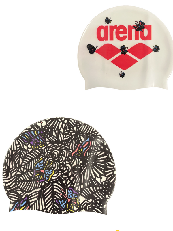 CUFFIA ARENA PISCINA SILICONE SWIM CAP CUFFIE NUOTO DOPPIA FACCIA