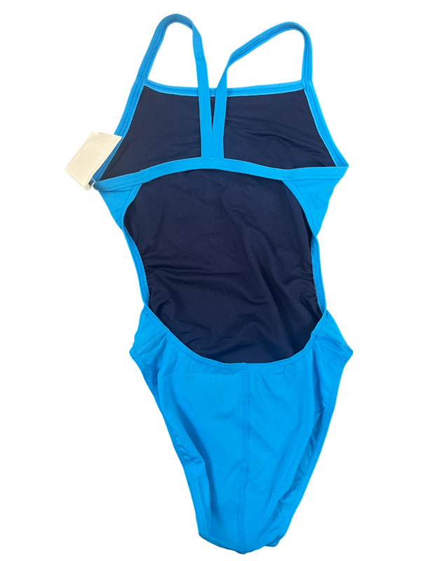 COSTUME ARENA DONNA INTERO PISCINA SOLID SPALLINA STRETTA AZZURRO