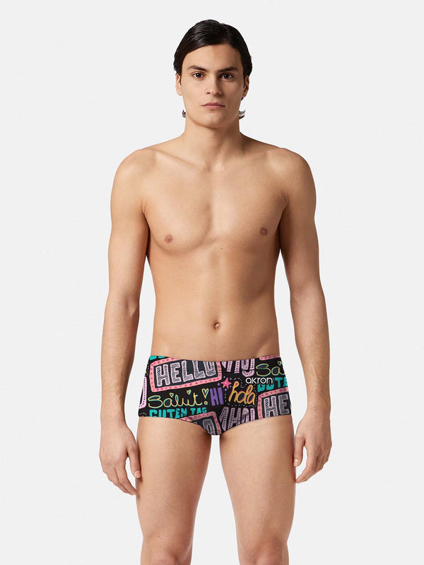 COSTUME ALTO UOMO PISCINA AKRON ITALIA MOULIN ROUGE TRUNK 12CM