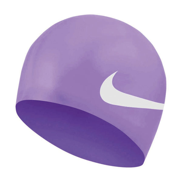 CUFFIA PISCINA NUOTO NIKE SWIM CAP SILICONE BIG SWOOSH VIOLA