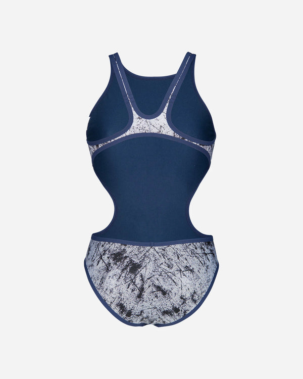 COSTUME ARENA DONNA ONE LACQUER COSTUME INTERO PISCINA TECH BACK BLU BIANCO