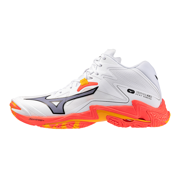 SCARPE VOLLEY DONNA PALLAVOLO MIZUNO WAVE LIGHTING Z8 MID BIANCA ARANCIO