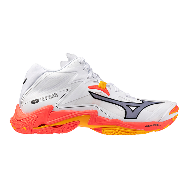 SCARPE VOLLEY DONNA PALLAVOLO MIZUNO WAVE LIGHTING Z8 MID BIANCA ARANCIO