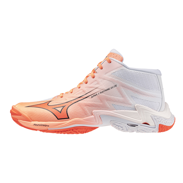 MIZUNO WAVE LIGHTING ELITE MID SCARPE PALLAVOLO WHITE ORANGE