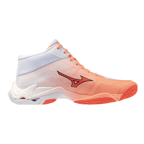 MIZUNO WAVE LIGHTING ELITE MID SCARPE PALLAVOLO WHITE ORANGE