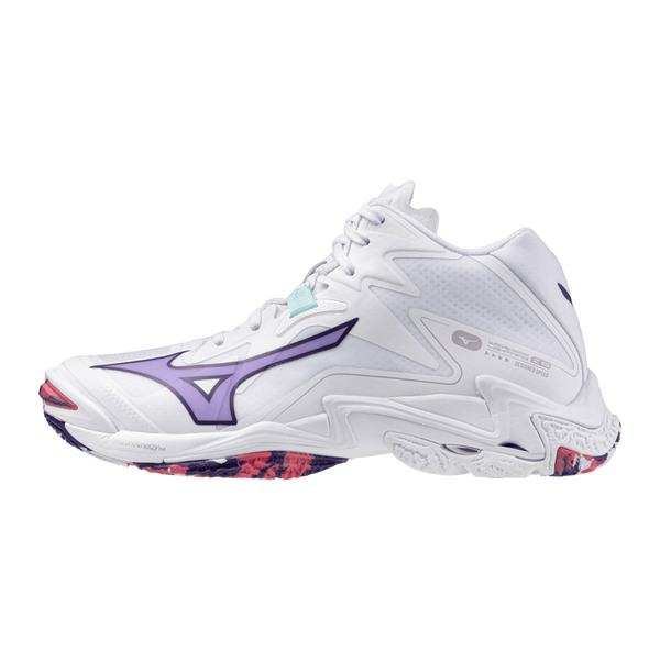 SCARPE VOLLEY DONNA PALLAVOLO MIZUNO WAVE LIGHTING Z8 MID BIANCA LILLA