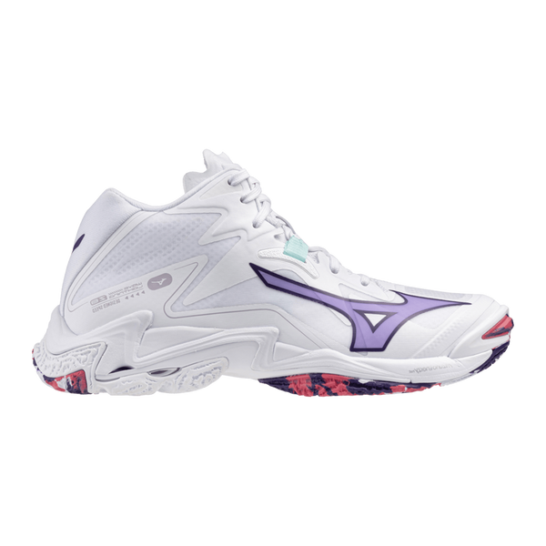 SCARPE VOLLEY DONNA PALLAVOLO MIZUNO WAVE LIGHTING Z8 MID BIANCA LILLA