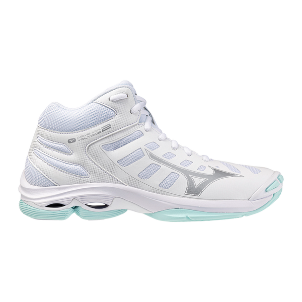 MIZUNO WAVE VOLTAGE 2 MID SCARPE VOLLEY SCARPA PALLAVOLO BIANCA AZZURRA