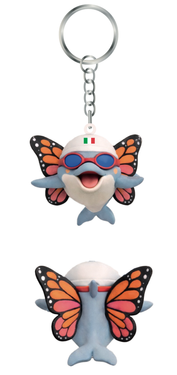 NUOTO A DELFINO / FARFALLA PORTACHIAVI PISCINA NUOTATORE