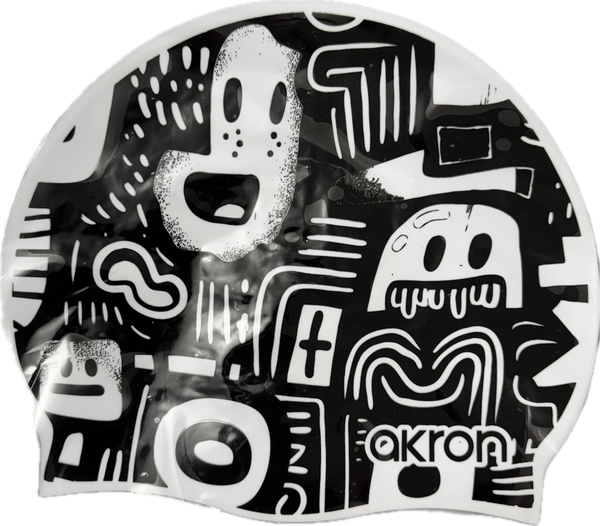 CUFFIA PISCINA AKRON SILICONE SWIM CAP BE WATER CUFFIE NUOTO POPPY SPRAY