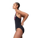 COSTUME DONNA PISCINA SPEEDO NUOTO INTERO MEDLEY LOGO MEDALIST ONE PIECE NERO/ROSA