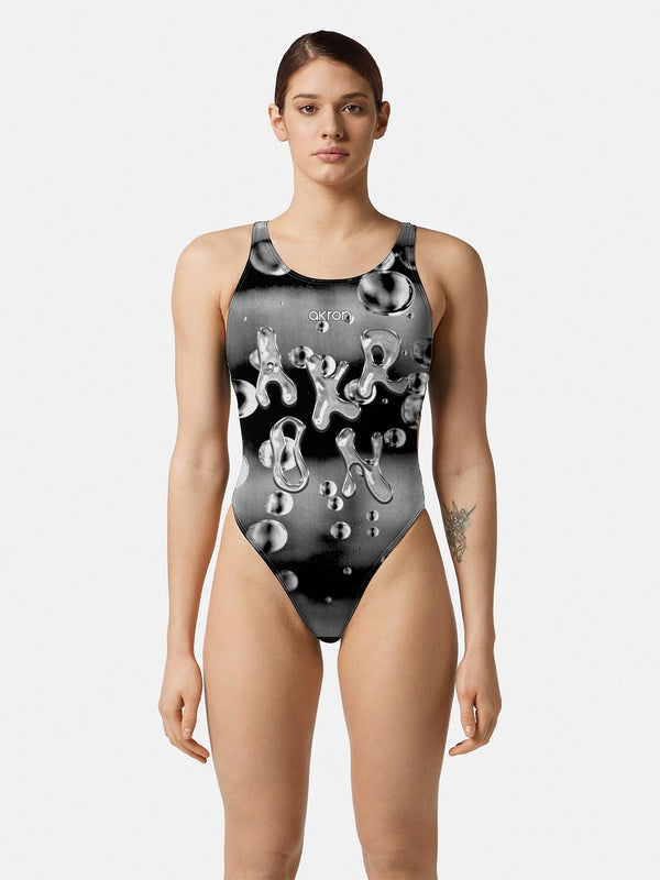 COSTUME DONNA AKRON ITALIA NUOTO PISCINA THE SILVER WOMAN