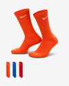 NIKE TRIPLE EVERYDAY PLUS SOCKS SOCKS CROSSFIT SOCKS 3 COLORED PAIRS 