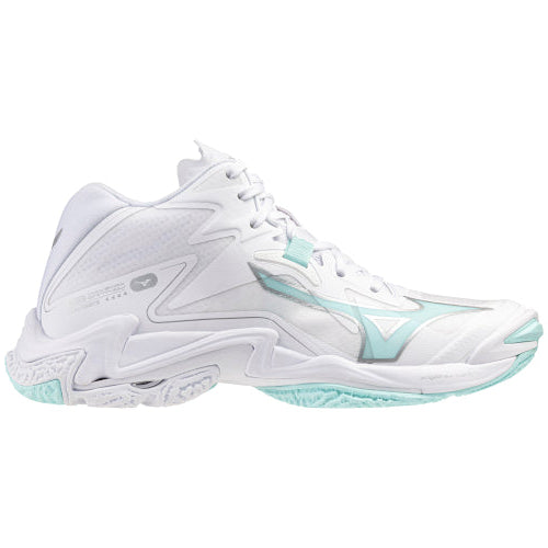 SCARPE VOLLEY DONNA PALLAVOLO MIZUNO WAVE LIGHTING Z8 MID BIANCA AZZURA