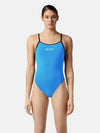 COSTUME DONNA AKRON ITALIA NUOTO PISCINA SPALLINA STRETTA AZZURRO
