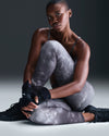 LEGGINGS NIKE PRO PANTA DONNA CROSSFIT WORKOUT YOGA NERO GRIGIO