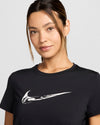 T SHIRT DONNA MAGLIA NIKE DRI-FIT RUN ESSENTIAL WOMAN TEE NERA