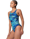 COSTUME DONNA PISCINA SPEEDO NUOTO INTERO HYPERBOOM PRINT MEDALIST BLU