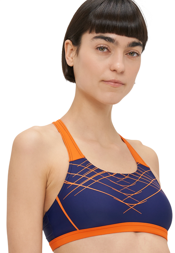 COSTUME BIKINI ARENA 2 PEZZI A FASCIA DONNA PISCINA NUOTO PROPOSAL BLU ARANCIO