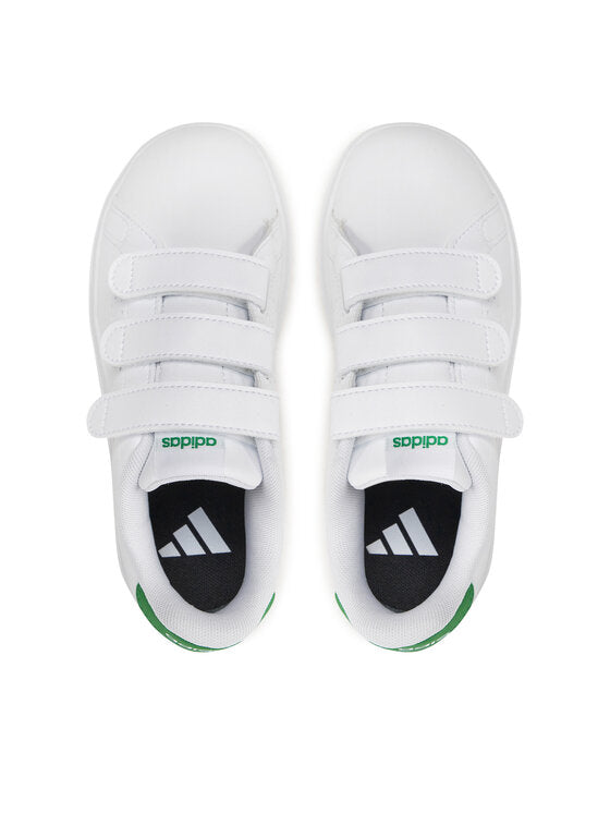 SCARPE BIMBO BIMBA ADIDAS ADVANTAGE CHILDREN CON STRAPPI BIANCO VERDE