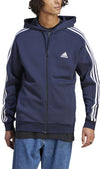 FELPA ADIDAS UOMO BLU ZIP CON CAPPUCCIO REGULAR FIT