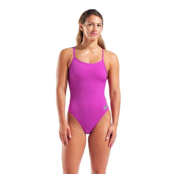 COSTUME ARENA DONNA INTERO PISCINA CHALLENGE SOLID SPALLINA STRETTA VIOLA