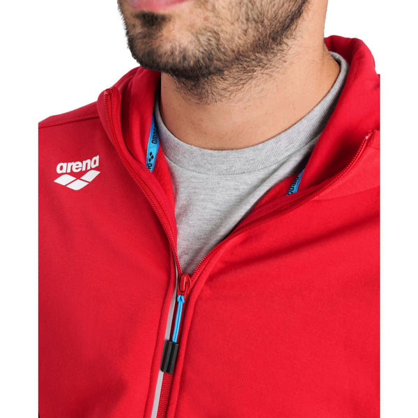 FELPA ARENA TUTA UNISEX TRAINING ZIP E CAPPUCCIO ROSSA PANEL UNISEX