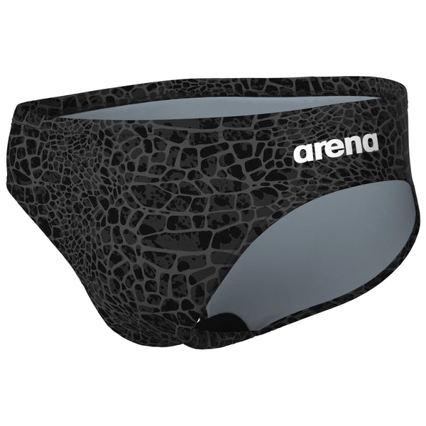 COSTUME ARENA UOMO SLIP NUOTO PISCINA BRIEF SWIM SNAKE SKIN NERO