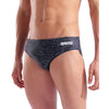 COSTUME ARENA UOMO SLIP NUOTO PISCINA BRIEF SWIM SNAKE SKIN NERO