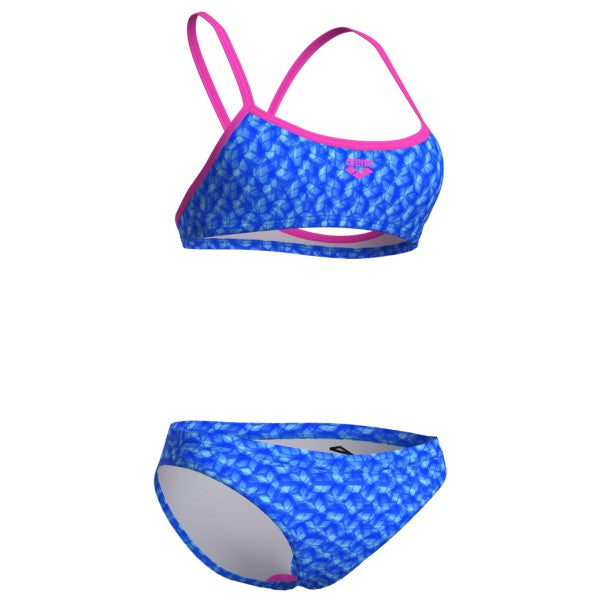 COSTUME BIKINI ARENA 2 PEZZI A FASCIA DONNA PISCINA NUOTO BLU MONOGRAM