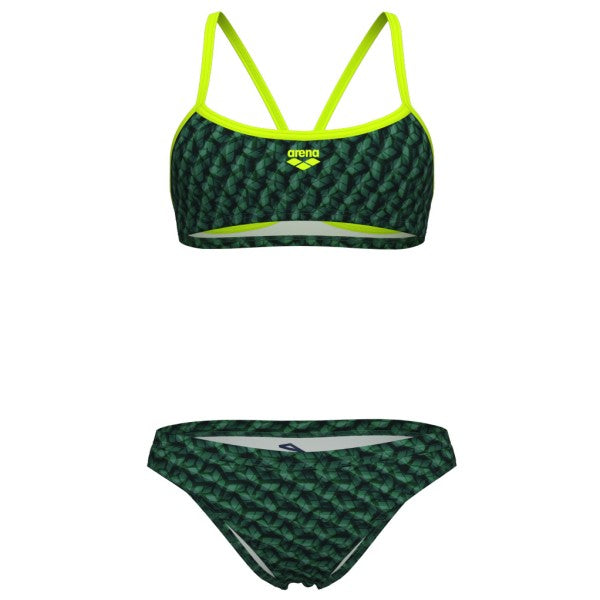 COSTUME BIKINI ARENA 2 PEZZI A FASCIA DONNA PISCINA NUOTO VERDE MONOGRAM