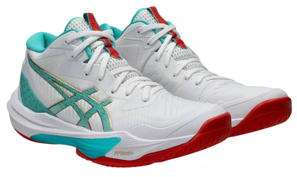 SCARPE VOLLEY PALLAVOLO ASICS DONNA SKY FF MT 3 WHITE SEA GLASS