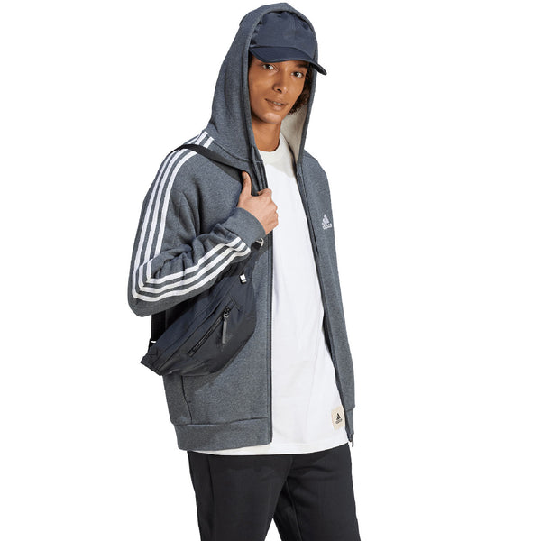 FELPA TUTA ADIDAS UOMO GRIGIA FELPATA FLEECE REGULAR FIT MAN GRIGIA