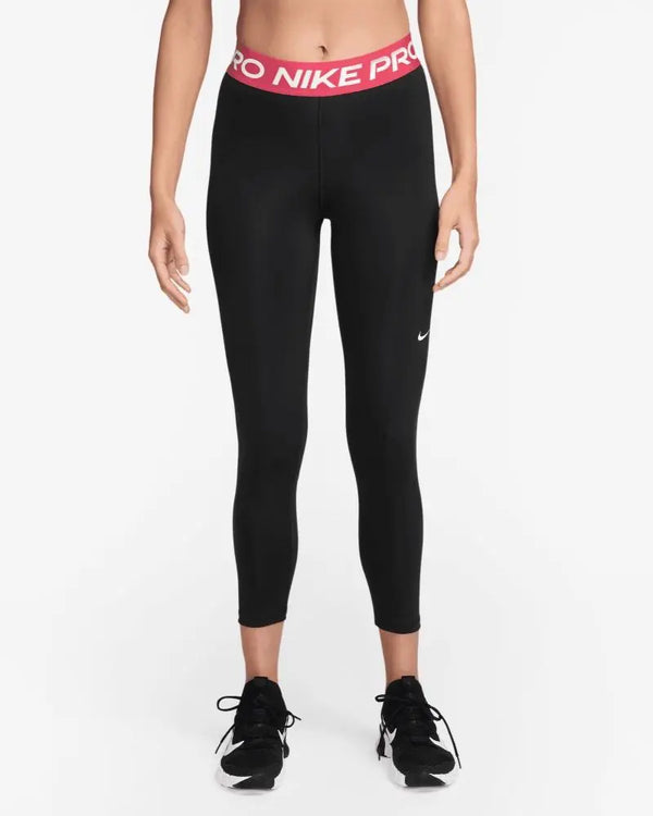 LEGGINGS NIKE PRO PANTA DONNA CROSSFIT WORKOUT YOGA NERO ROSA CORALLO