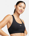 TOP SPORTIVO NIKE REGGISENO SWOOSH LIGHT SUPPORT BRA DONNA NERO