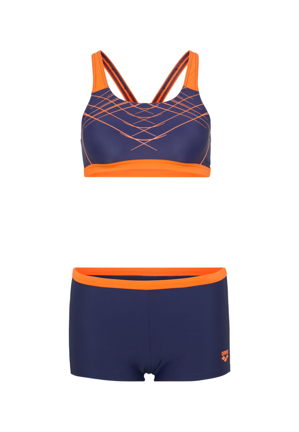 COSTUME BIKINI ARENA 2 PEZZI A FASCIA DONNA PISCINA NUOTO PROPOSAL BLU ARANCIO