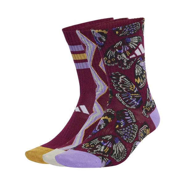 CALZE ADIDAS TRIPLA CUSHIONED CREW SOCKS CALZA 3 PAIA FARFALLE VIOLA