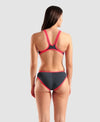 COSTUME ARENA DONNA ONE BIG LOGO COSTUME INTERO PISCINA GRIGIO FUXIA