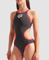 COSTUME ARENA DONNA ONE BIG LOGO COSTUME INTERO PISCINA GRIGIO FUXIA