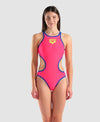 COSTUME ARENA DONNA ONE BIG LOGO COSTUME INTERO PISCINA ROSA FUXIA