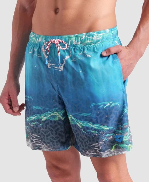 BOXER ARENA BAGNO MARE UOMO WATER PRINT MULTISTAMPA