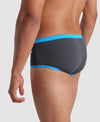 COSTUME ARENA UOMO ALTO NUOTO PISCINA SWIM BRIEFS BIG LOGO TRUNK GRIGIO